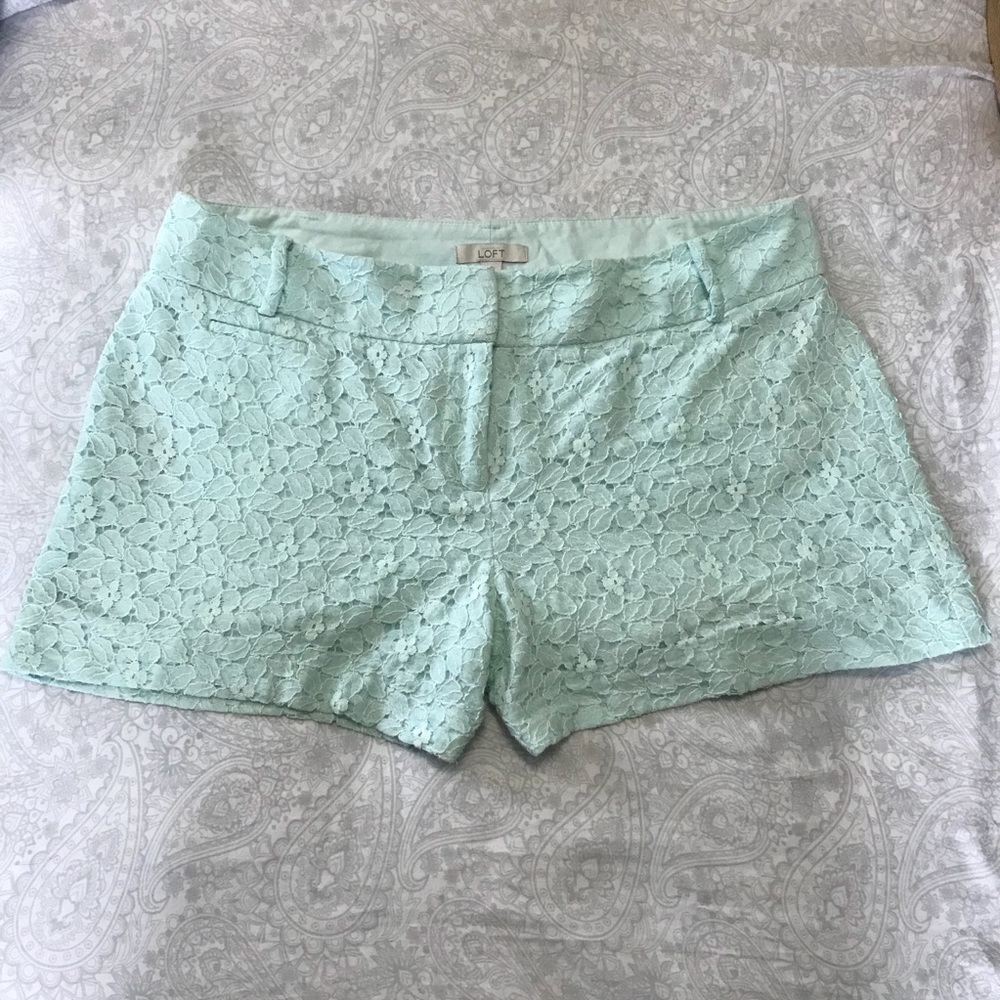 LOFT Light Blue Crochet Shots